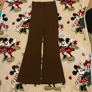 Brown flare leggings